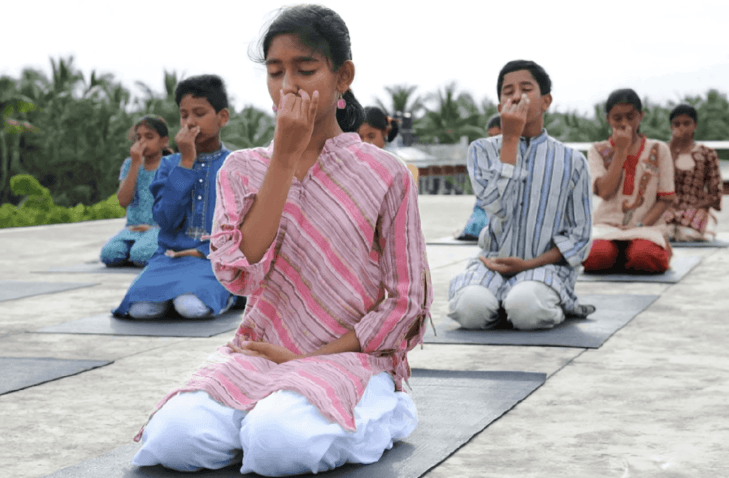Children Practicing Pranayama